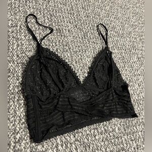 Sexy elastic Black Lace Bralette/corset/crop top size xs/s